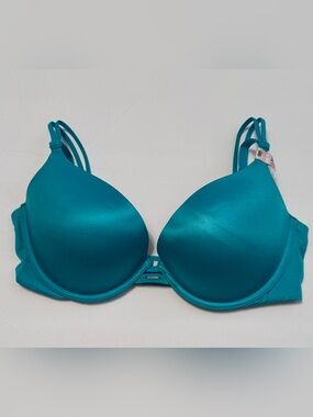 Victoria's Secret Teal Satin Very Sexy Push-Up Bra Size 36D NWT